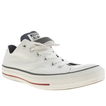 mens converse white & navy all star double tongue trainers mens converse white & navy all star double tongue trainers