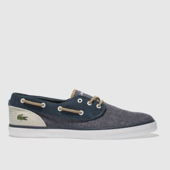 LACOSTE NAVY & STONE JOUER DECK TRAINERS LACOSTE NAVY & STONE JOUER DECK TRAINERS