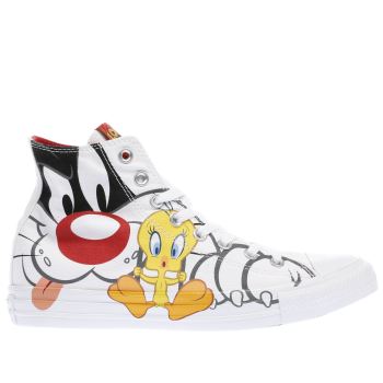 CONVERSE WHITE LOONEY TUNES SLYVESTER TWEETY TRAINERS CONVERSE WHITE LOONEY TUNES SLYVESTER TWEETY TRAINERS