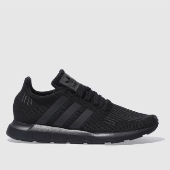 ADIDAS BLACK & GREY SWIFT RUN TRAINERS ADIDAS BLACK & GREY SWIFT RUN TRAINERS