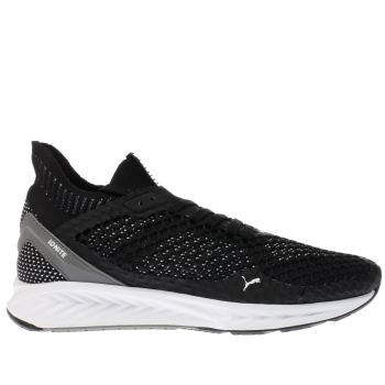 PUMA BLACK & WHITE IGNITE NETFIT TRAINERS PUMA BLACK & WHITE IGNITE NETFIT TRAINERS