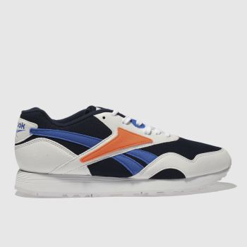 REEBOK WHITE & NAVY RAPIDE TRAINERS REEBOK WHITE & NAVY RAPIDE TRAINERS
