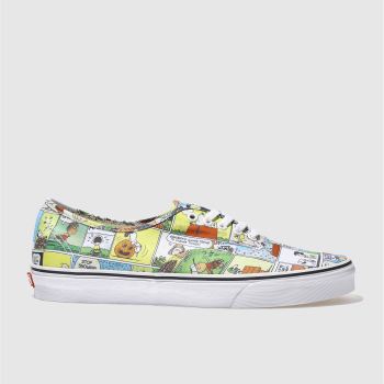 VANS WHITE & YELLOW AUTHENTIC PEANUTS COMIC TRAINERS VANS WHITE & YELLOW AUTHENTIC PEANUTS COMIC TRAINERS