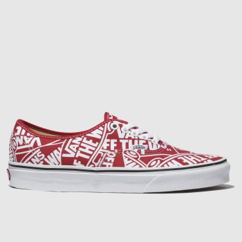 VANS WHITE & RED AUTHENTIC OTW TRAINERS VANS WHITE & RED AUTHENTIC OTW TRAINERS