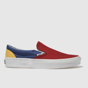 VANS NAVY & RED CLASSIC SLIP-ON TRAINERS VANS NAVY & RED CLASSIC SLIP-ON TRAINERS