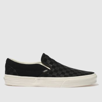 VANS BLACK CLASSIC SLIP-ON CHECKER TRAINERS VANS BLACK CLASSIC SLIP-ON CHECKER TRAINERS