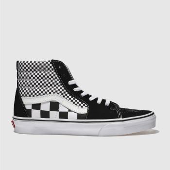 VANS BLACK & WHITE SK8-HI MIX CHECKER TRAINERS VANS BLACK & WHITE SK8-HI MIX CHECKER TRAINERS