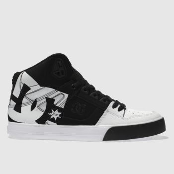DC SHOES BLACK & WHITE PURE HIGH-TOP WC SP TRAINERS DC SHOES BLACK & WHITE PURE HIGH-TOP WC SP TRAINERS