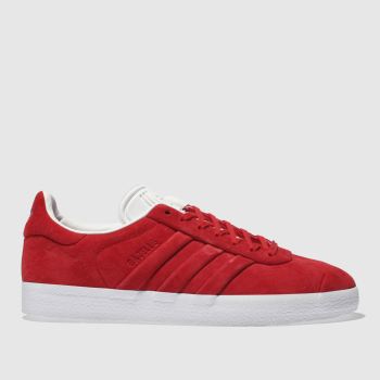 ADIDAS RED GAZELLE STITCH AND TURN TRAINERS ADIDAS RED GAZELLE STITCH AND TURN TRAINERS