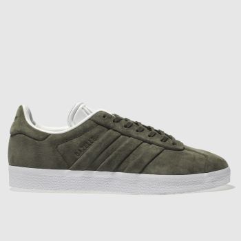 ADIDAS KHAKI GAZELLE STITCH AND TURN TRAINERS ADIDAS KHAKI GAZELLE STITCH AND TURN TRAINERS