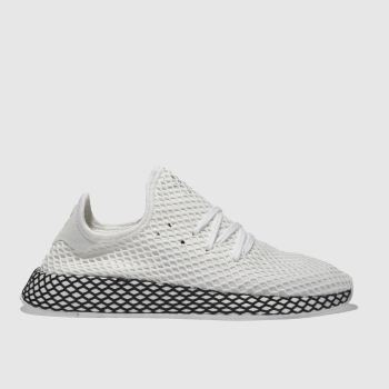 ADIDAS WHITE & BLACK DEERUPT RUNNER TRAINERS ADIDAS WHITE & BLACK DEERUPT RUNNER TRAINERS