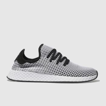 ADIDAS BLACK & WHITE DEERUPT RUNNER TRAINERS ADIDAS BLACK & WHITE DEERUPT RUNNER TRAINERS