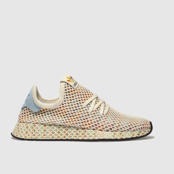 ADIDAS STONE & PALE BLUE DEERUPT PRIDE TRAINERS ADIDAS STONE & PALE BLUE DEERUPT PRIDE TRAINERS