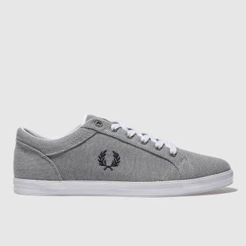 FRED PERRY LIGHT GREY BASELINE PIQUE TRAINERS FRED PERRY LIGHT GREY BASELINE PIQUE TRAINERS