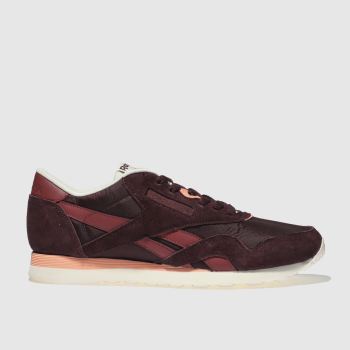 REEBOK BURGUNDY CLASSIC NYLON RETRO TRAINERS REEBOK BURGUNDY CLASSIC NYLON RETRO TRAINERS