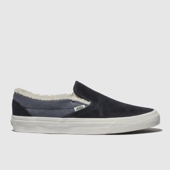 VANS NAVY CLASSIC SLIP-ON SHERPA TRAINERS VANS NAVY CLASSIC SLIP-ON SHERPA TRAINERS