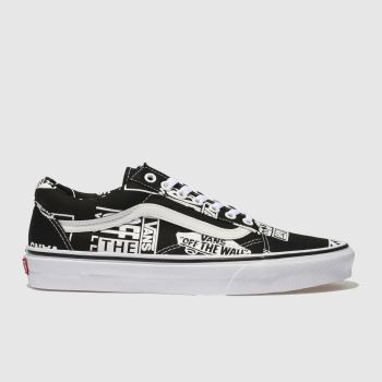 VANS BLACK & WHITE OLD SKOOL LOGO MIX TRAINERS VANS BLACK & WHITE OLD SKOOL LOGO MIX TRAINERS
