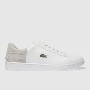 LACOSTE WHITE & GREY CARNABY CROC TRAINERS LACOSTE WHITE & GREY CARNABY CROC TRAINERS