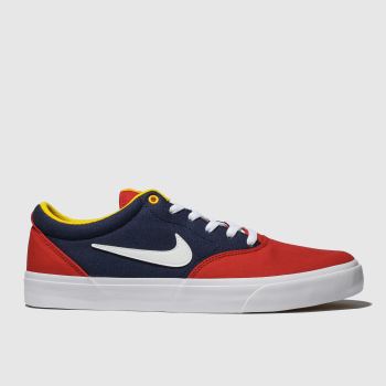 nike sb navy & red charge solarsoft trainers nike sb navy & red charge solarsoft trainers