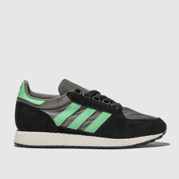 ADIDAS BLACK & GREEN FOREST GROVE TRAINERS ADIDAS BLACK & GREEN FOREST GROVE TRAINERS