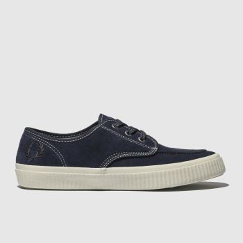 FRED PERRY NAVY & STONE EALING LOW TRAINERS FRED PERRY NAVY & STONE EALING LOW TRAINERS