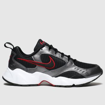 nike black & silver air heights trainers nike black & silver air heights trainers