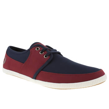 mens fred perry navy & red tonic canvas trainers mens fred perry navy & red tonic canvas trainers