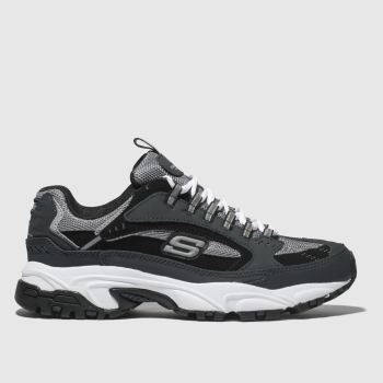 SKECHERS NAVY & GREY STAMINA CUTBACK TRAINERS SKECHERS NAVY & GREY STAMINA CUTBACK TRAINERS