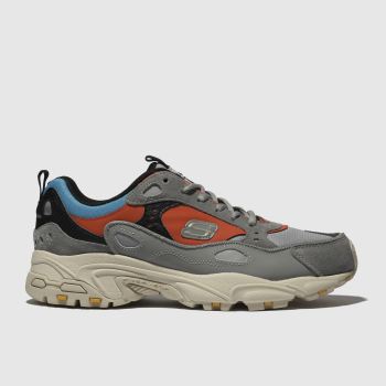 skechers grey & red stamina contic trainers skechers grey & red stamina contic trainers