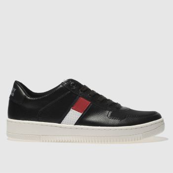 TOMMY HILFIGER BLACK & WHITE TJ BASKET SNEAKER TRAINERS TOMMY HILFIGER BLACK & WHITE TJ BASKET SNEAKER TRAINERS