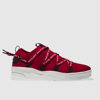 HYPE RED BRANDED TAPE CUP TRAINERS HYPE RED BRANDED TAPE CUP TRAINERS