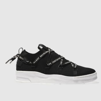 HYPE BLACK BRANDED TAPE CUP TRAINERS HYPE BLACK BRANDED TAPE CUP TRAINERS