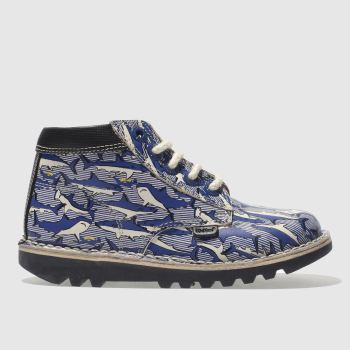 KICKERS NAVY & WHITE KICK HI JOULES BOYS TODDLER BOOTS KICKERS NAVY & WHITE KICK HI JOULES BOYS TODDLER BOOTS