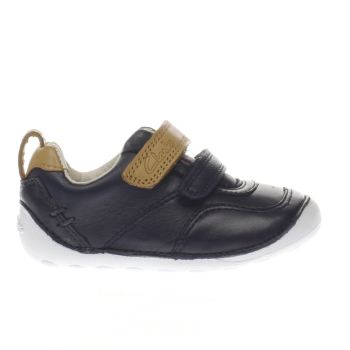 CLARKS NAVY & STONE TINY ASPIRE BOYS TODDLER SHOES CLARKS NAVY & STONE TINY ASPIRE BOYS TODDLER SHOES