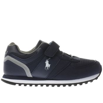 POLO RALPH LAUREN NAVY & GREY SLATON BOYS JUNIOR TRAINERS POLO RALPH LAUREN NAVY & GREY SLATON BOYS JUNIOR TRAINERS