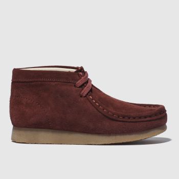CLARKS ORIGINALS BURGUNDY WALLABEE BOOTS JUNIOR CLARKS ORIGINALS BURGUNDY WALLABEE BOOTS JUNIOR