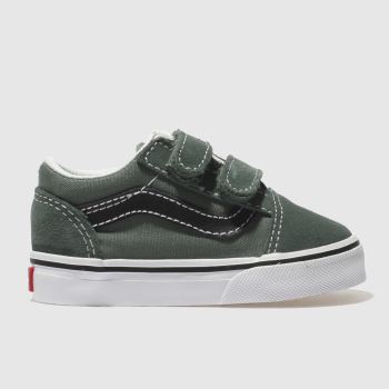 VANS DARK GREEN OLD SKOOL V TRAINERS TODDLER VANS DARK GREEN OLD SKOOL V TRAINERS TODDLER