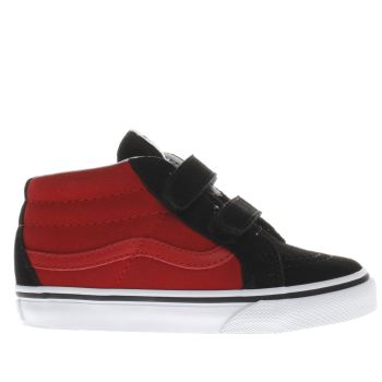 VANS BLACK & RED SK8-MID BOYS TODDLER TRAINERS VANS BLACK & RED SK8-MID BOYS TODDLER TRAINERS