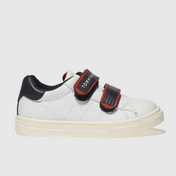 TOMMY HILFIGER WHITE & NAVY CONTRAST VELCRO SNEAKER TRAINERS TODDLER TOMMY HILFIGER WHITE & NAVY CONTRAST VELCRO SNEAKER TRAINERS TODDLER