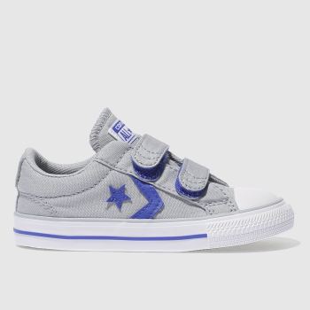CONVERSE GREY & NAVY STAR PLAYER 2V OX TRAINERS TODDLER CONVERSE GREY & NAVY STAR PLAYER 2V OX TRAINERS TODDLER