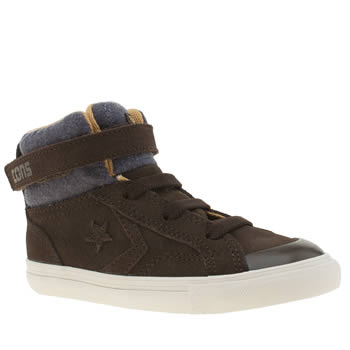 CONVERSE DARK BROWN PRO BLAZE STRAP BOYS TODDLER TRAINERS CONVERSE DARK BROWN PRO BLAZE STRAP BOYS TODDLER TRAINERS