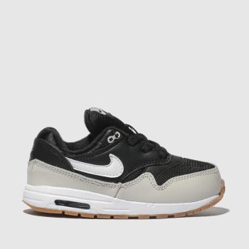 NIKE BLACK & WHITE AIR MAX 1 TRAINERS TODDLER NIKE BLACK & WHITE AIR MAX 1 TRAINERS TODDLER