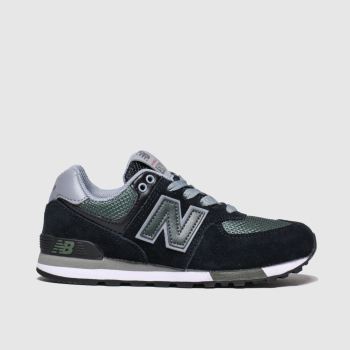 new balance black & green 574 trainers junior new balance black & green 574 trainers junior