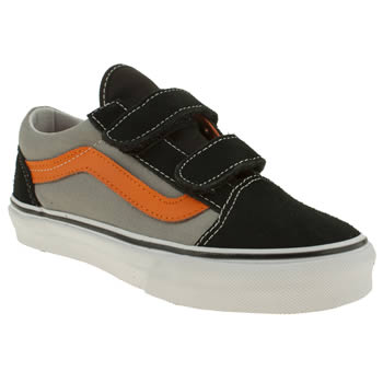 kids vans black & grey old skool v trainers kids vans black & grey old skool v trainers