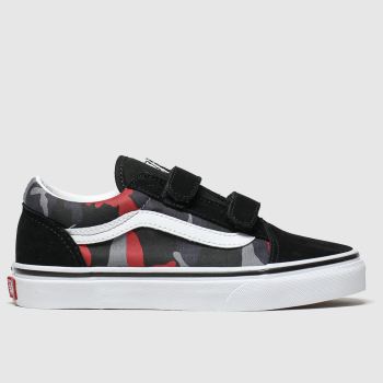 vans black & red old skool v trainers junior vans black & red old skool v trainers junior