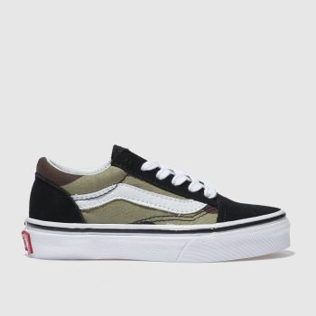 kids vans black & green old skool v trainers kids vans black & green old skool v trainers