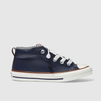 CONVERSE NAVY ALL STAR STREET MID BOYS JUNIOR TRAINERS CONVERSE NAVY ALL STAR STREET MID BOYS JUNIOR TRAINERS
