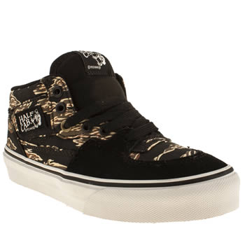 kids vans black & brown half cab trainers kids vans black & brown half cab trainers