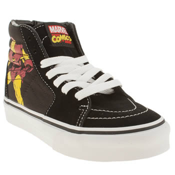 kids vans black sk8-hi marvel trainers kids vans black sk8-hi marvel trainers