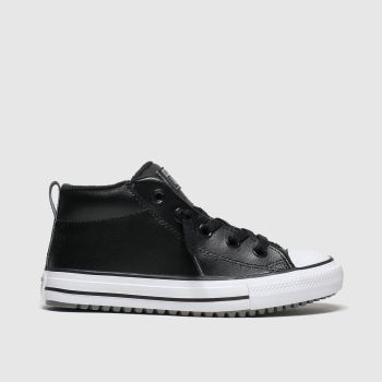 converse black all star mid street trainers junior converse black all star mid street trainers junior